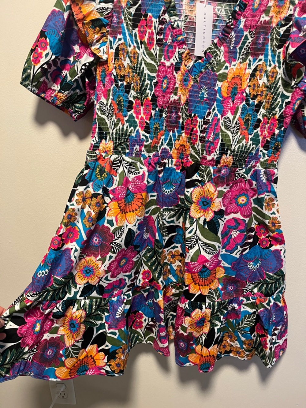 BALTIC BORN (NWT) Kyrie Puff Sleeve Short Dress, Multicolor Floral, Size XL - Picture 5 of 13